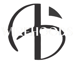 A stylized logo with the word 'WIREHOODS' and abstract shapes.